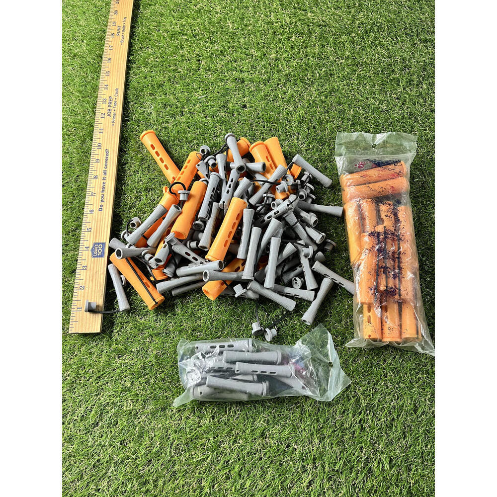 Lot of Orange and Gray Plastic Perm Curlers Beauty Hairdresser 65